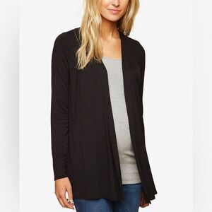 Motherhood Maternity || Open Front Black Solid Cardigan Size Small